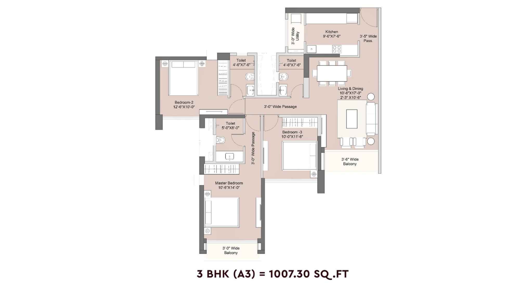 Sunteck-Crescent-Park-Floor-Plan-3-BHK-A3-1007.30-Sqft