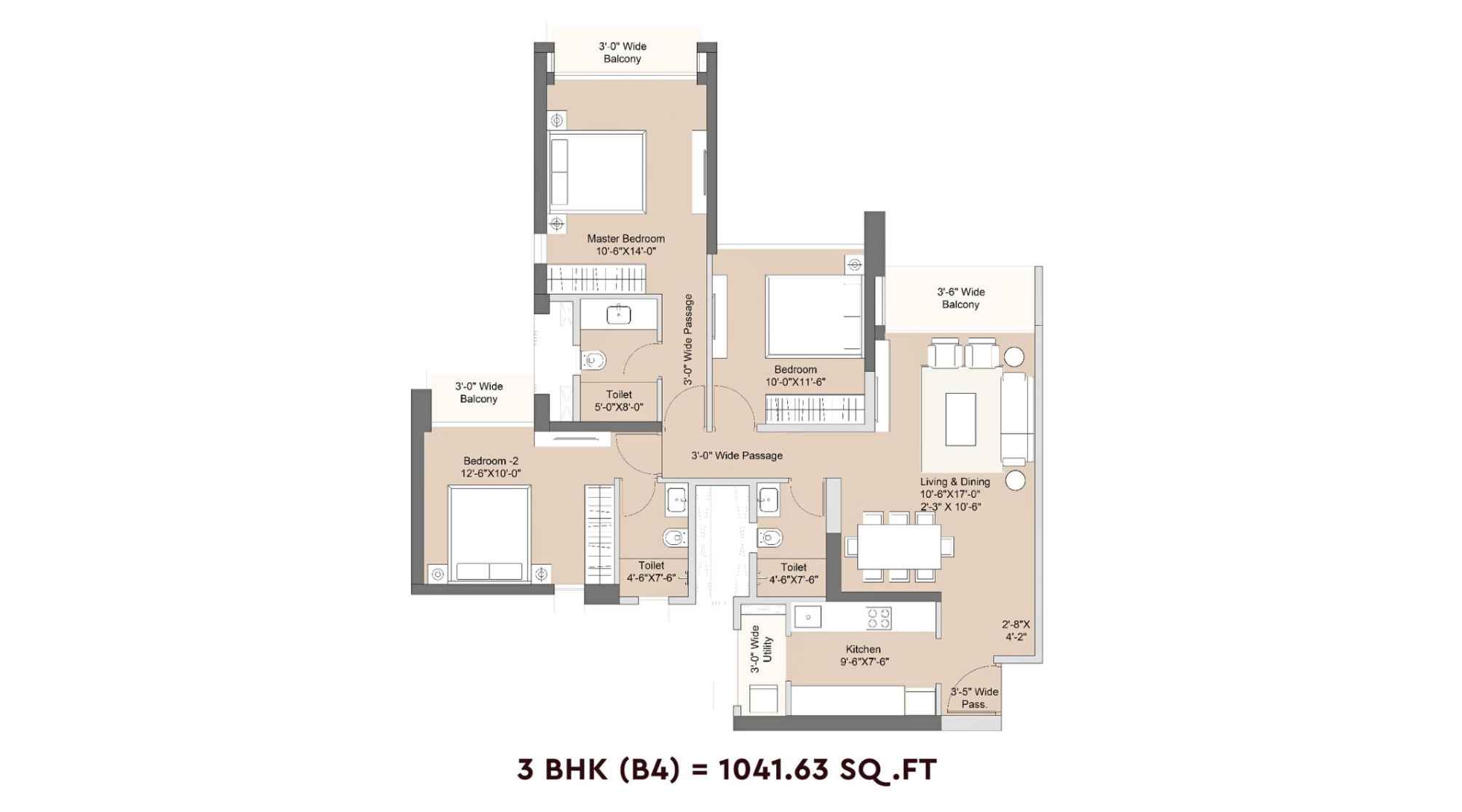 Sunteck-Crescent-Park-Floor-Plan-3-BHK-B4-1041.63-Sqft