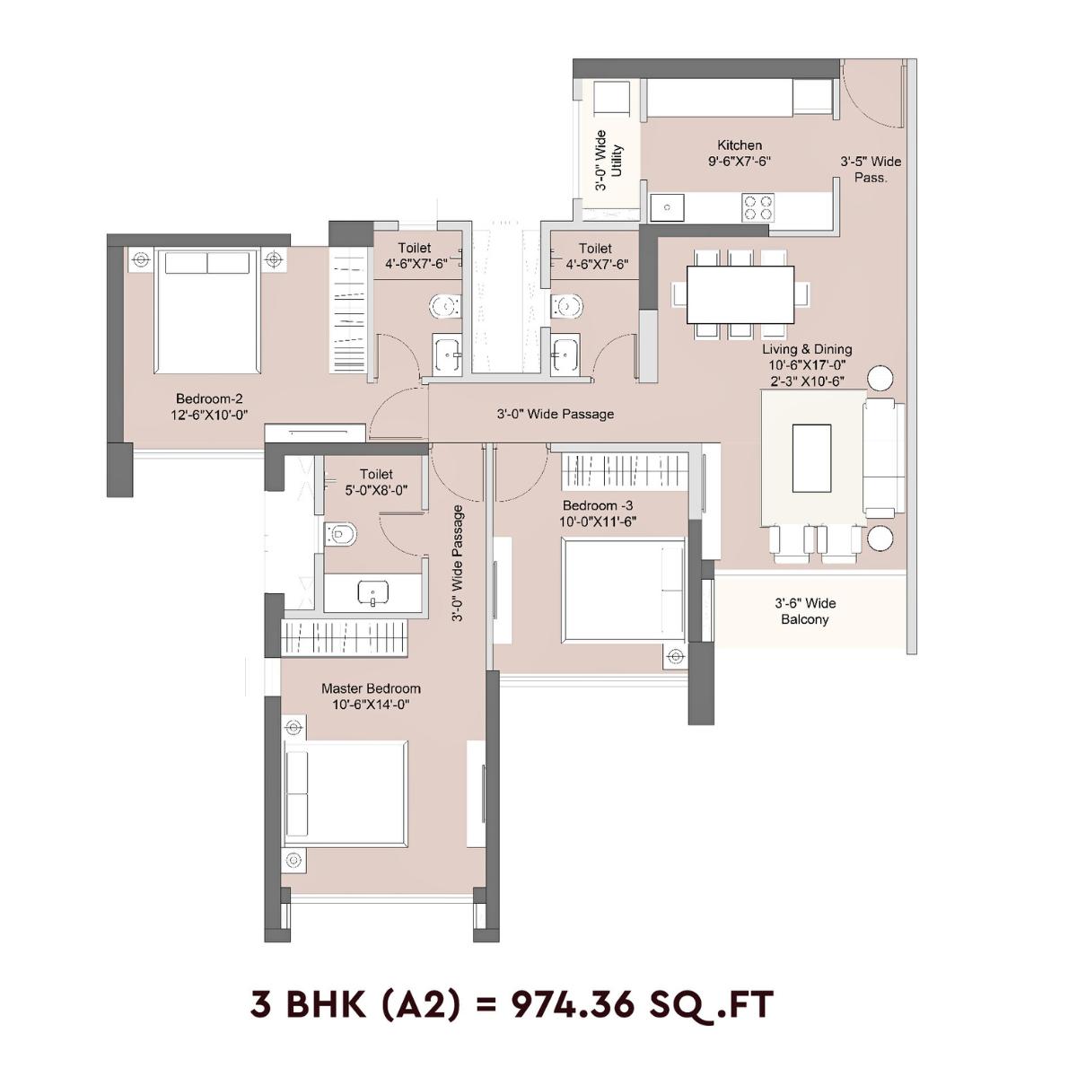 Sunteck-Crescent-Park-Floor-Plan-3-BHK-A2-974.36-Sqft