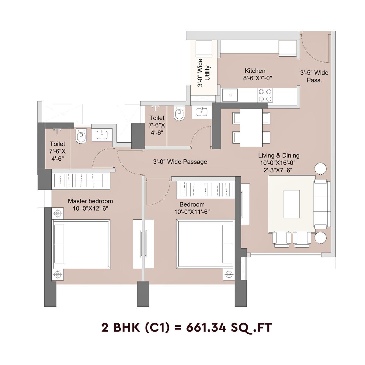 Sunteck-Crescent-Park-Floor-Plan-2-BHK-C1-661.34-Sqft